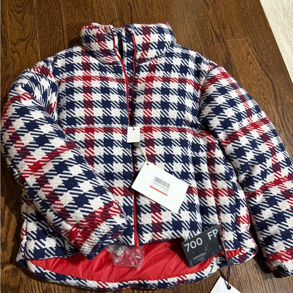 Perfect Moment Plaid Puffer Jacket - Red, Blue, White